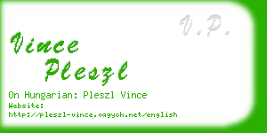 vince pleszl business card